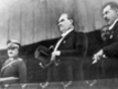 Kutlamalarda şeref tribününde TBMM Başkanı Kazım Özalp ve Gnkur.Bşk.Mareşal Fevzi Çakmak ile, 29 Ekim 1928