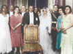 Rukiye'nin Dolmabahçe Sarayında yapılan düğününde. Solunda Rukiye ve eşi, sağında Salih Bozok ve manevi kızı Afet İnan, 1930